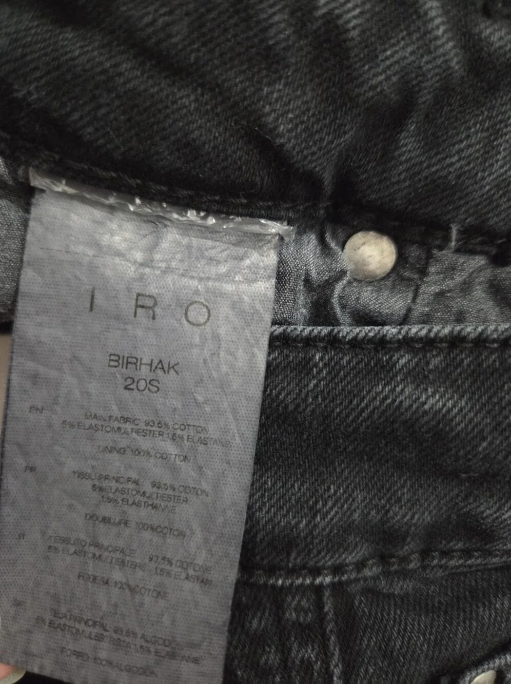 IRO Paris Birhak Frayed Denim Shorts Jean Bermuda Long Black Size 27 Boho